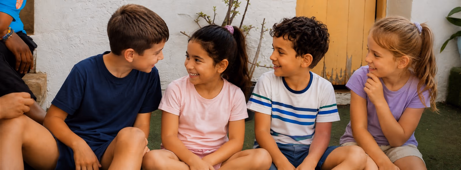 Children laughing together outdoors at Camp Willingness